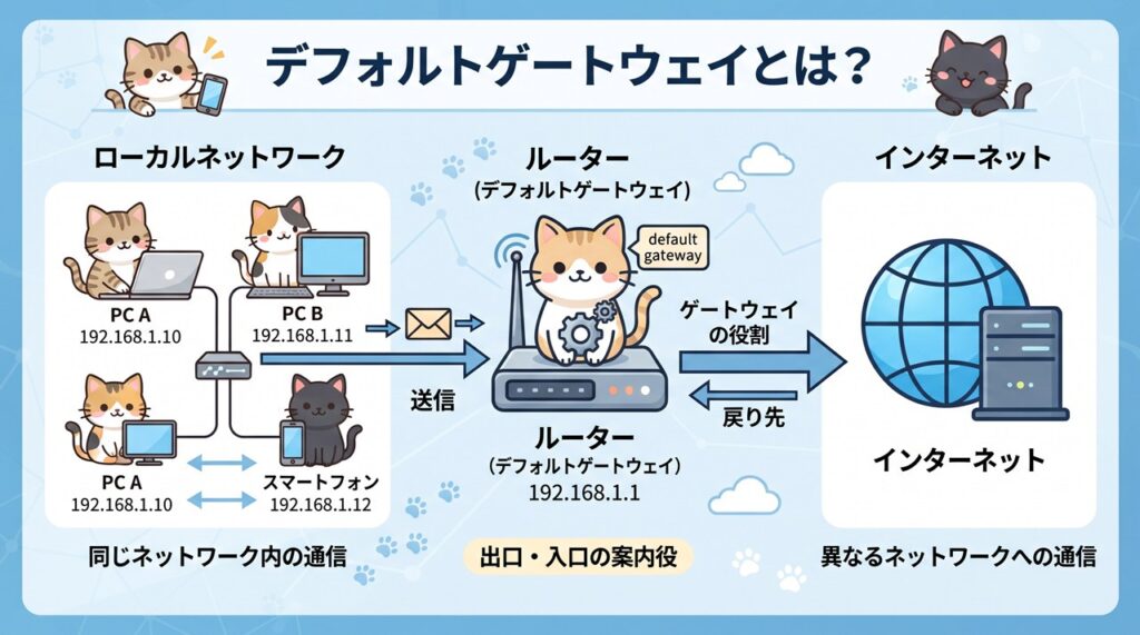 デフォルトゲートウェイ（Default Gateway）図解