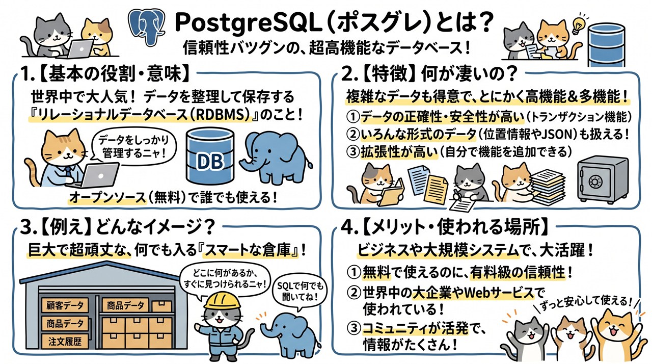 PostgreSQL（ポストグレスキューエル）図解