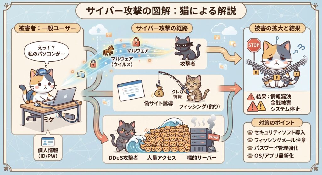 サイバー攻撃 図解