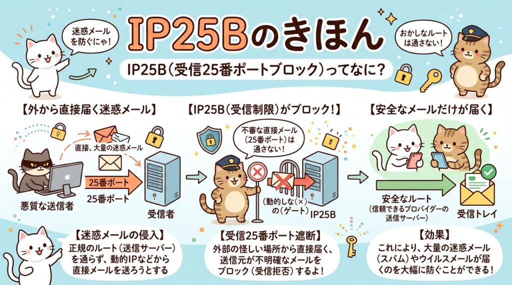 IP25B（Inbound Port 25 Blocking／アイピーにじゅうごビー）図解