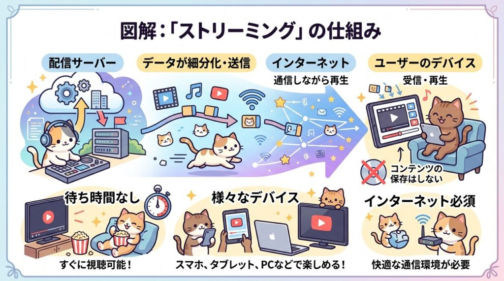 ストリーミング（streaming）図解
