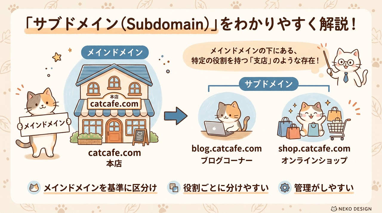 サブドメイン（sub domain）