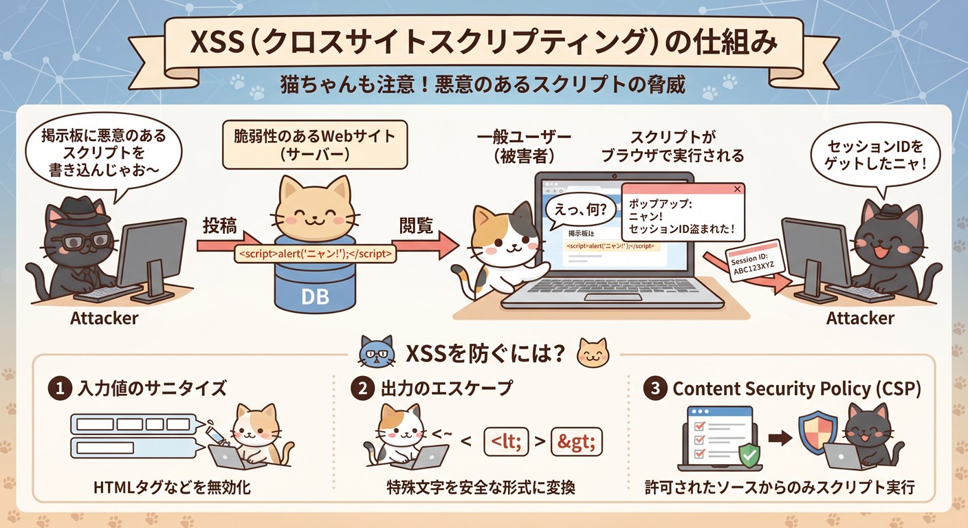 XSS（クロスサイトスクリプティング）図解