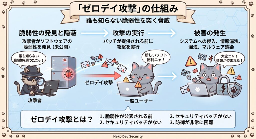 ゼロデイ攻撃 図解