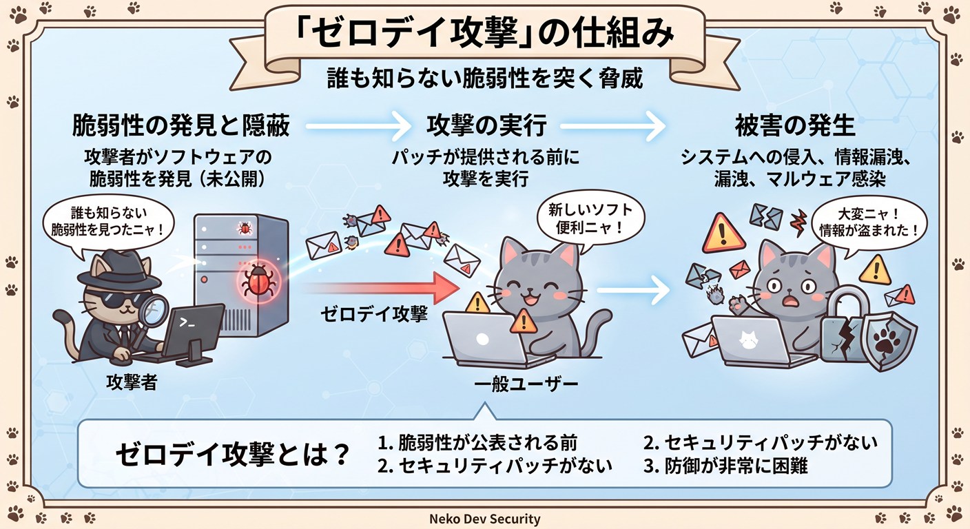 ゼロデイ攻撃 図解