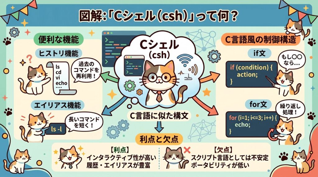 Cシェル（csh）