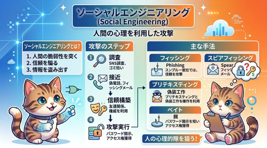 ソーシャルエンジニアリング（Social Engineering）図解