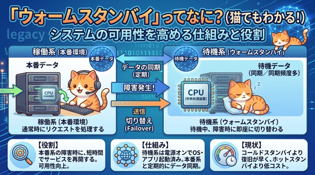 ウォームスタンバイ（Warm Standby）図解