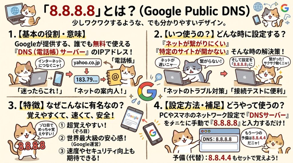 8.8.8.8（はちてんはちてんはちてんはち）