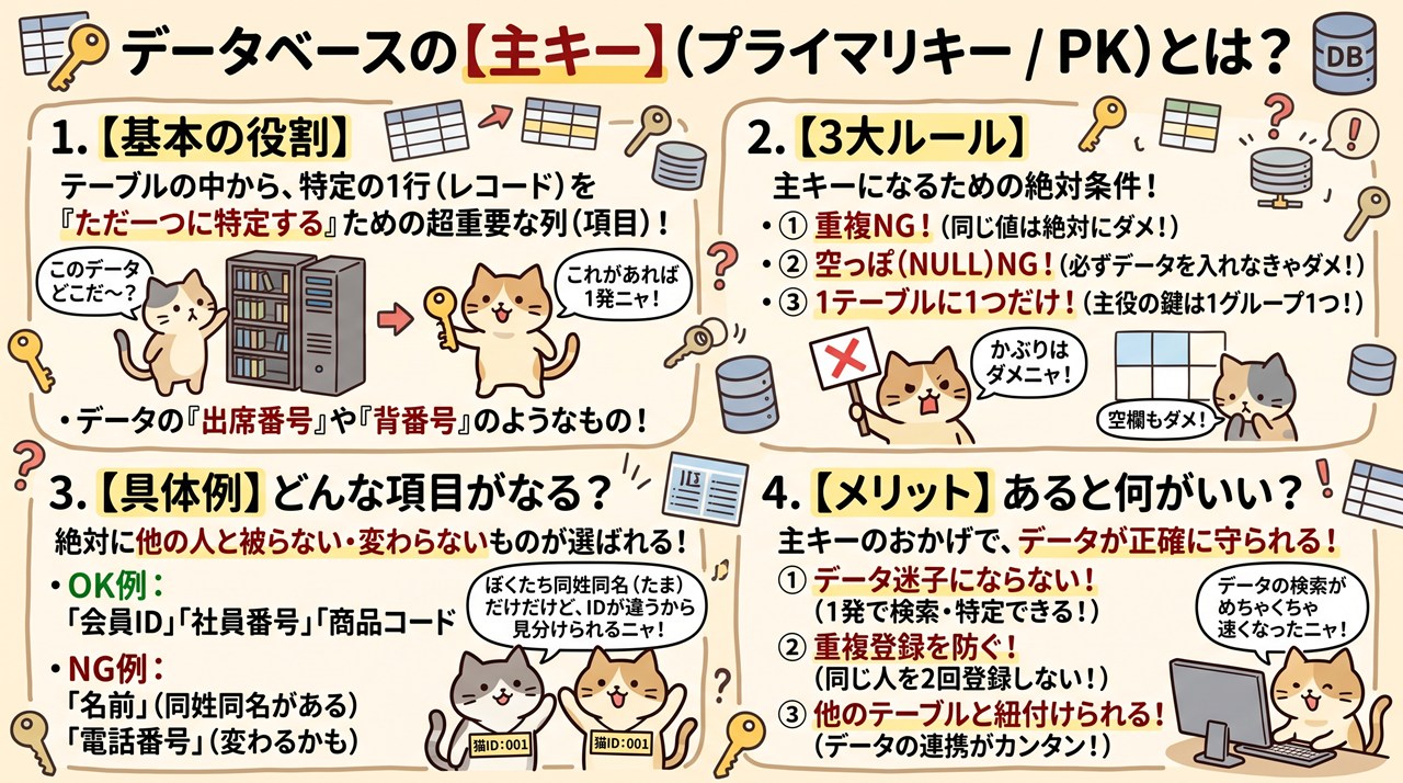 【DB】主キー（Primary Key）