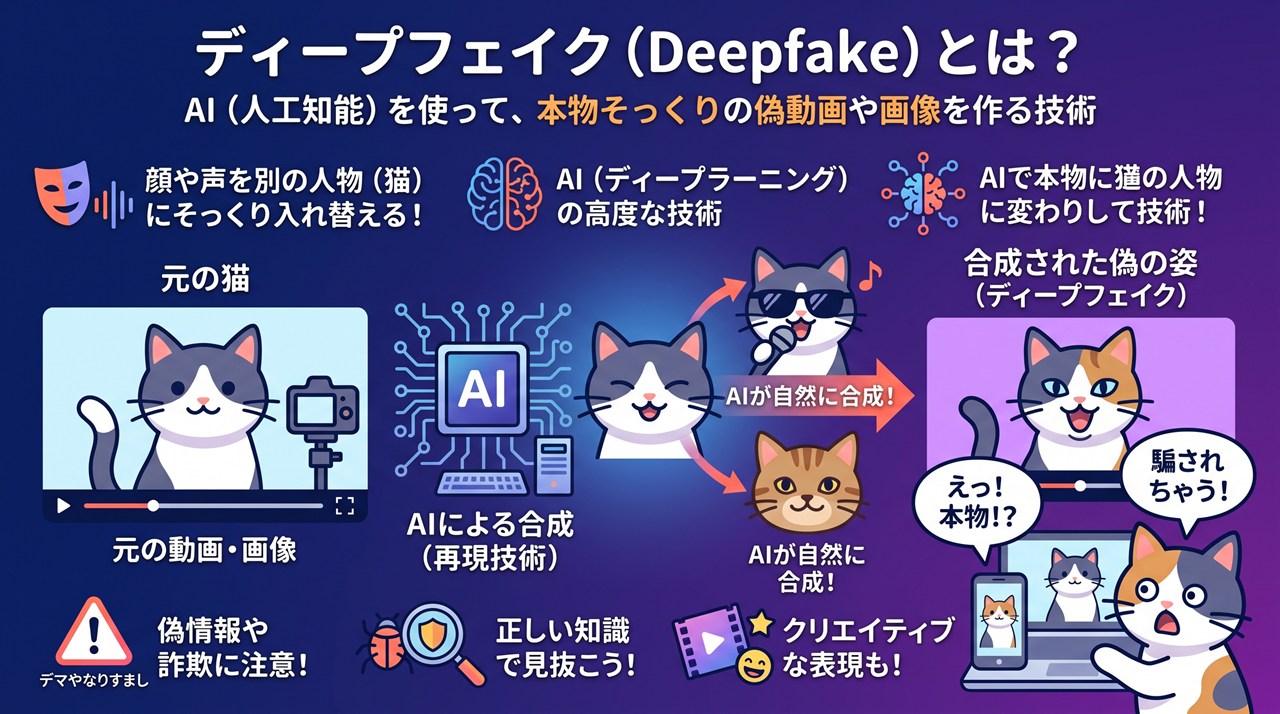 ディープフェイク（Deepfake）図解
