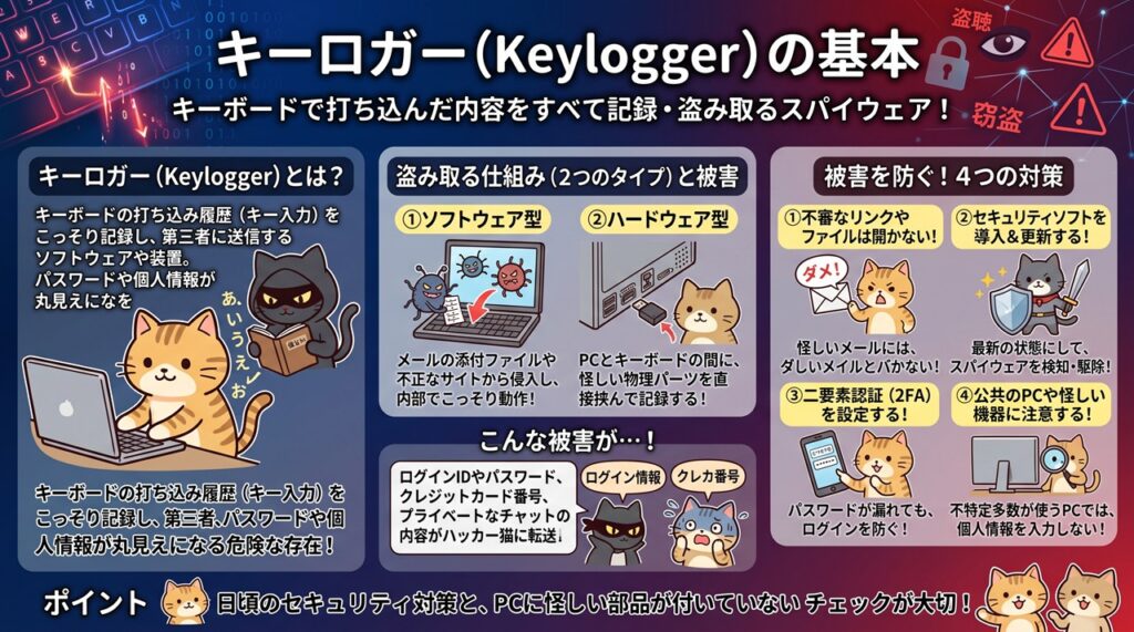 キーロガー(Keylogger)図解