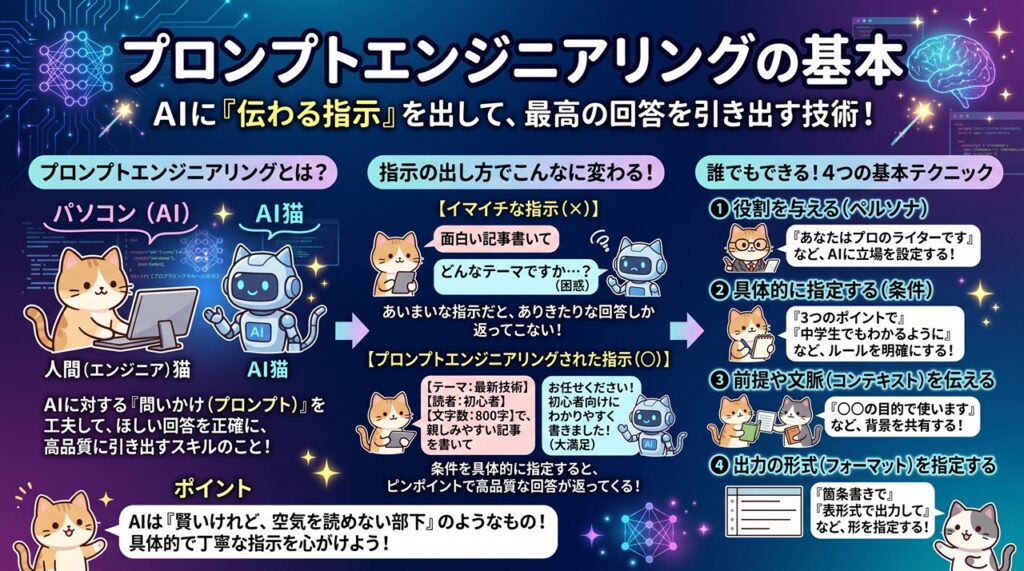 プロンプトエンジニアリング（Prompt Engineering）図解