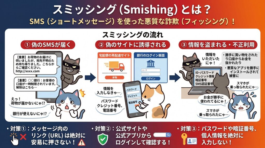 スミッシング（Smishing）図解