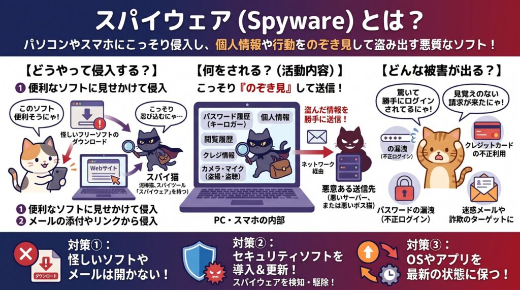 スパイウェア（Spyware）図解
