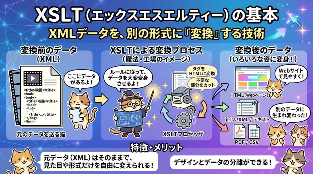 XSLT（Extensible Stylesheet Language Transformations）図解